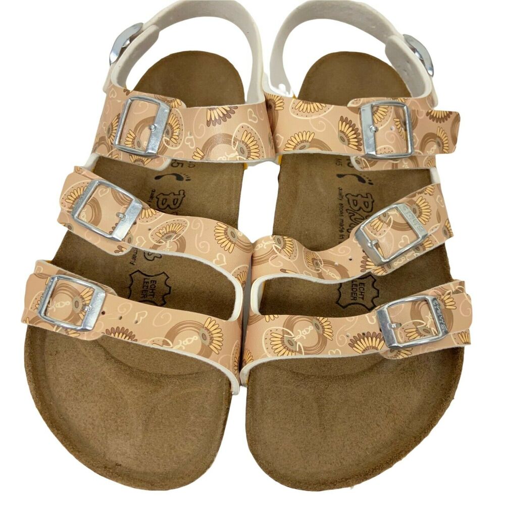Birkenstock Sandals Womens Tatami Tan Faux Leather Strappy Size W 7 M 5 Narrow